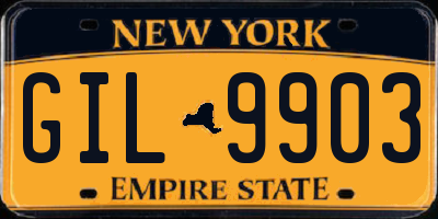 NY license plate GIL9903