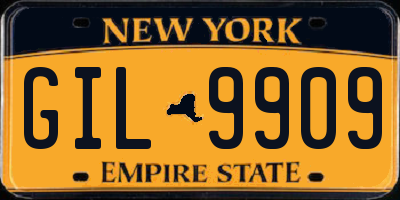 NY license plate GIL9909