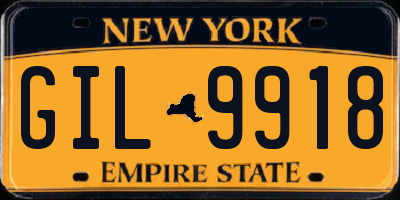 NY license plate GIL9918