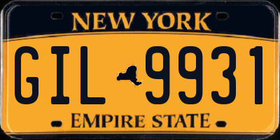 NY license plate GIL9931