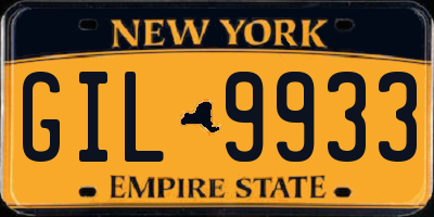 NY license plate GIL9933
