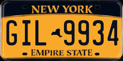 NY license plate GIL9934
