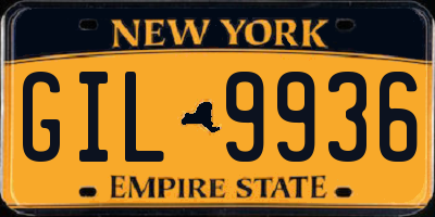 NY license plate GIL9936
