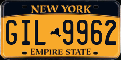 NY license plate GIL9962