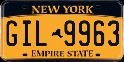 NY license plate GIL9963