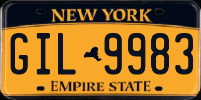 NY license plate GIL9983