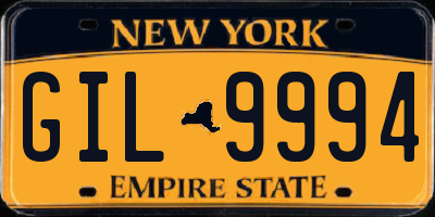 NY license plate GIL9994