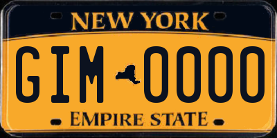 NY license plate GIM0000