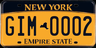 NY license plate GIM0002