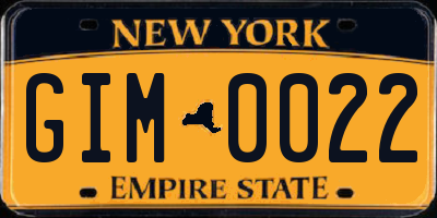 NY license plate GIM0022