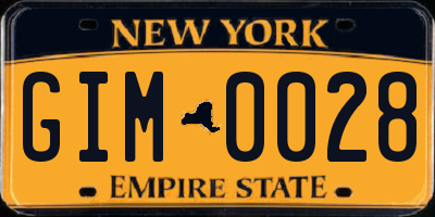 NY license plate GIM0028