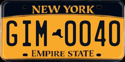 NY license plate GIM0040