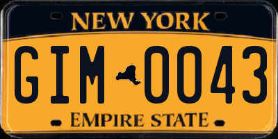NY license plate GIM0043