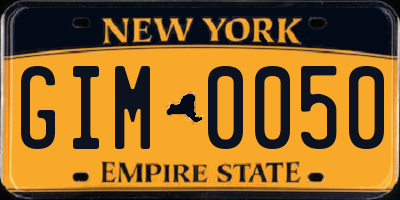 NY license plate GIM0050