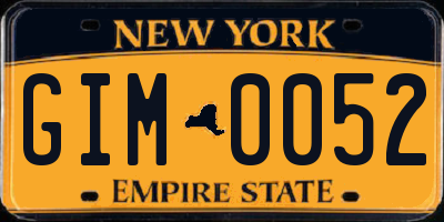 NY license plate GIM0052