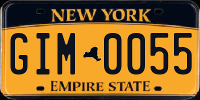 NY license plate GIM0055