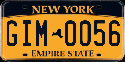 NY license plate GIM0056
