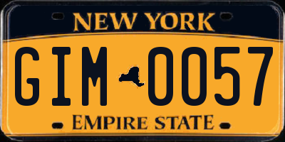 NY license plate GIM0057