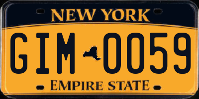 NY license plate GIM0059