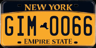 NY license plate GIM0066