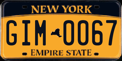 NY license plate GIM0067
