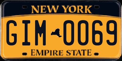 NY license plate GIM0069