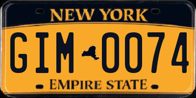 NY license plate GIM0074