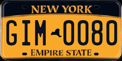 NY license plate GIM0080