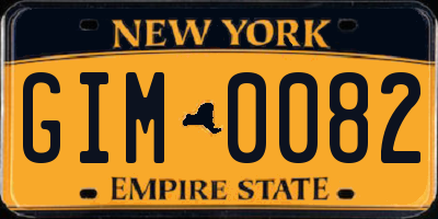 NY license plate GIM0082