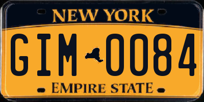 NY license plate GIM0084