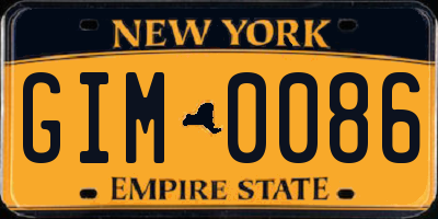 NY license plate GIM0086