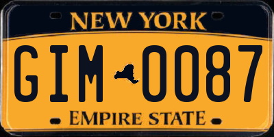 NY license plate GIM0087