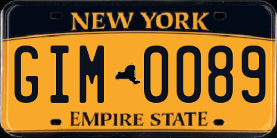 NY license plate GIM0089