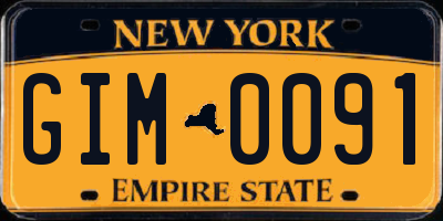 NY license plate GIM0091