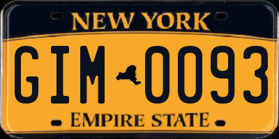 NY license plate GIM0093