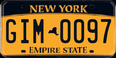 NY license plate GIM0097