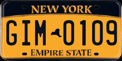 NY license plate GIM0109