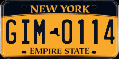 NY license plate GIM0114