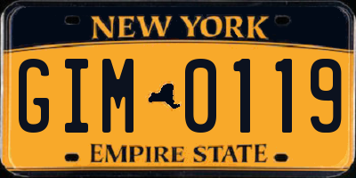 NY license plate GIM0119