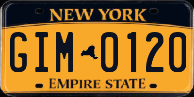 NY license plate GIM0120