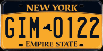 NY license plate GIM0122