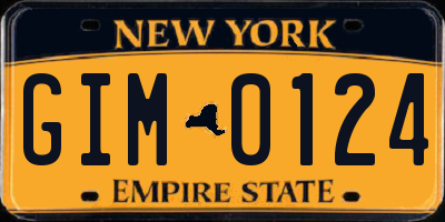 NY license plate GIM0124