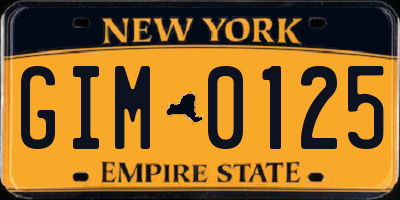 NY license plate GIM0125