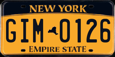 NY license plate GIM0126