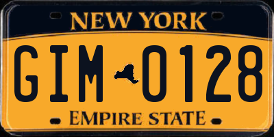 NY license plate GIM0128