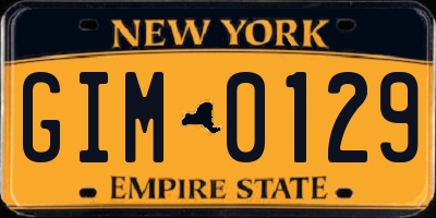 NY license plate GIM0129