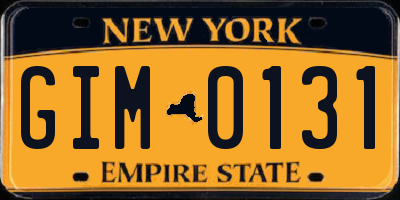 NY license plate GIM0131