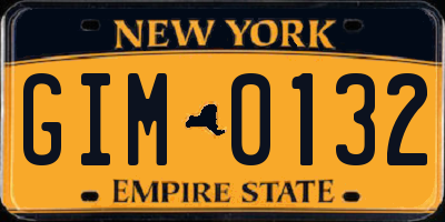 NY license plate GIM0132