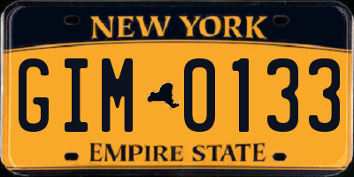 NY license plate GIM0133