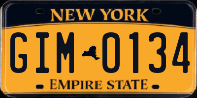 NY license plate GIM0134